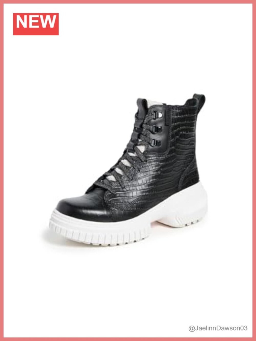 Waterproof Lace-Up Platform Ankle Boots Sherpa Trim Leather Booties